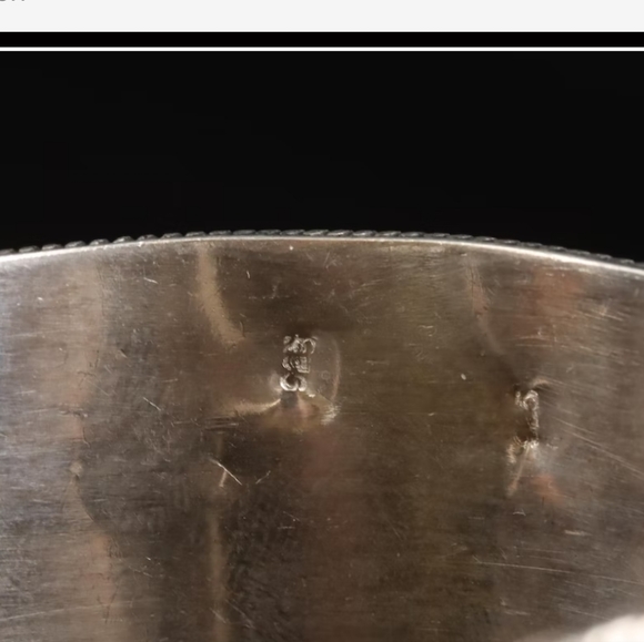 Estate Art Nouveau Sterling Silver Engraved Bracelet Floral Birds Chunky - Picture 7 of 8